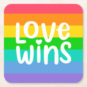 Posavasos Cuadrado De Papel El amor gana