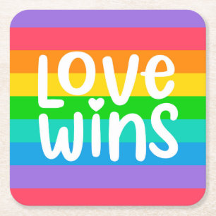 Posavasos Cuadrado De Papel El amor gana