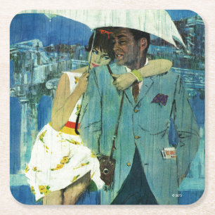 Posavasos Cuadrado De Papel El amor viene a Srta. Lucas