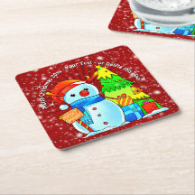 El árbol de navidad de Snowman presenta el texto d