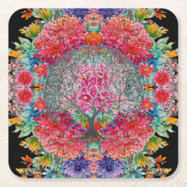 Posavasos Cuadrado De Papel El árbol del conocimiento eterno