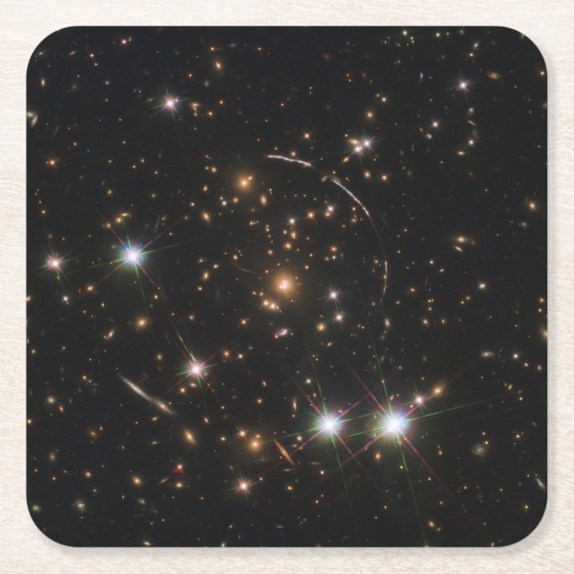 Posavasos Cuadrado De Papel El Arco Del Sol En Un Grupo De Galaxias Masivo (Anverso)