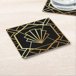 Posavasos Cuadrado De Papel El art déco Gatsby inspiró a los prácticos de