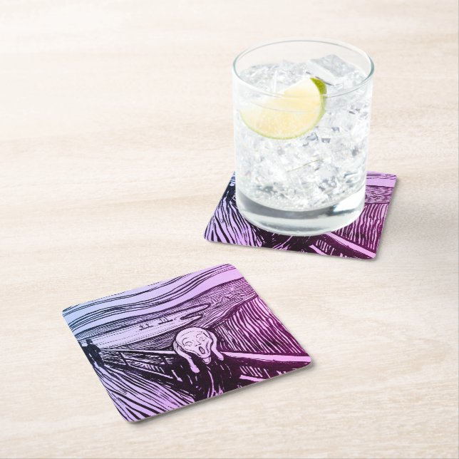 Posavasos Cuadrado De Papel El arte crema de Edvard Munch (In situ)