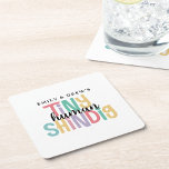 Posavasos Cuadrado De Papel El Baby Shower de la pequeña pareja humana Shindig<br><div class="desc">Atracciones especiales para una pequeña ducha de bebé, una tostadora de papel es un tema muy divertido y lúdico de ducha de bebé que funciona perfectamente para una reunión conjunta de amigos y familiares. Es informal, inclusivo y muy divertido. Personaliza con los nombres de los futuros padres y ¡estás todo...</div>
