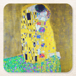 Posavasos Cuadrado De Papel El beso, Gustav Klimt