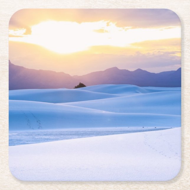 Posavasos Cuadrado De Papel El blanco enarena el monumento nacional 3 (Anverso)