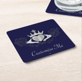 Posavasos Cuadrado De Papel El Claddagh (Plata)