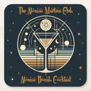 Posavasos Cuadrado De Papel El cóctel de bomba atómica del Atomic Martini Club