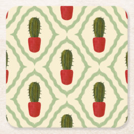 Posavasos Cuadrado De Papel El Cojín de Maceta de Cactus
