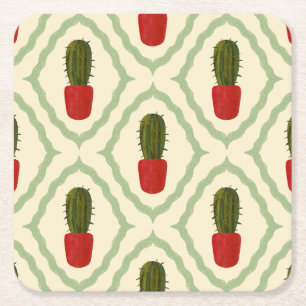 Posavasos Cuadrado De Papel El Cojín de Maceta de Cactus
