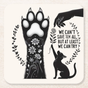 Posavasos Cuadrado De Papel El declive de Feline Lover