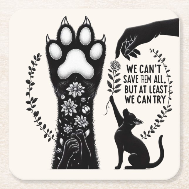 Posavasos Cuadrado De Papel El declive de Feline Lover (Anverso)