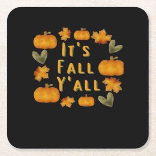 Posavasos Cuadrado De Papel El diseño creativo de la calabaza en otoño