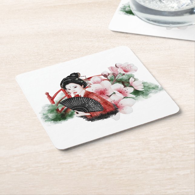 Posavasos Cuadrado De Papel El diseño de la serie Okinawa 38 (En perspectiva)