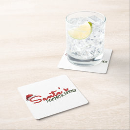 Posavasos Cuadrado De Papel El diseño favorito de las vacaciones de Santa Clau