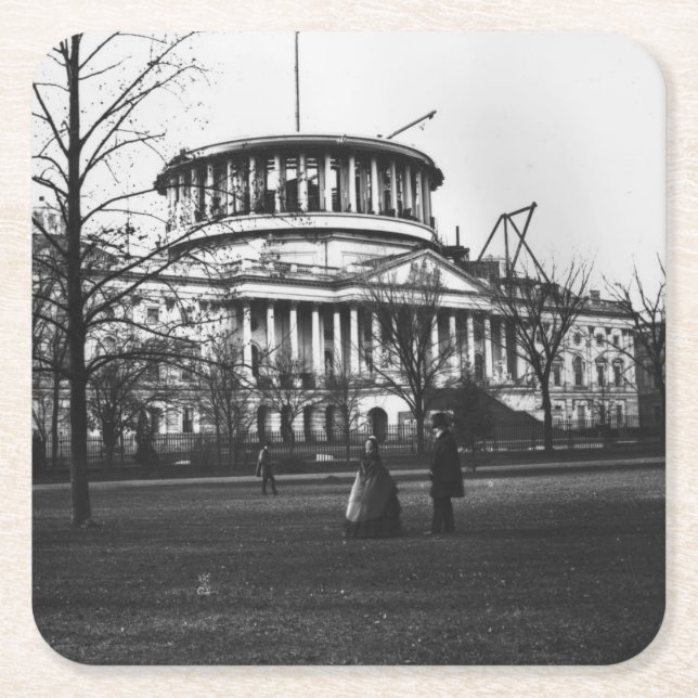 Posavasos Cuadrado De Papel El edificio del capitolio en la C.C. de Washington (Anverso)