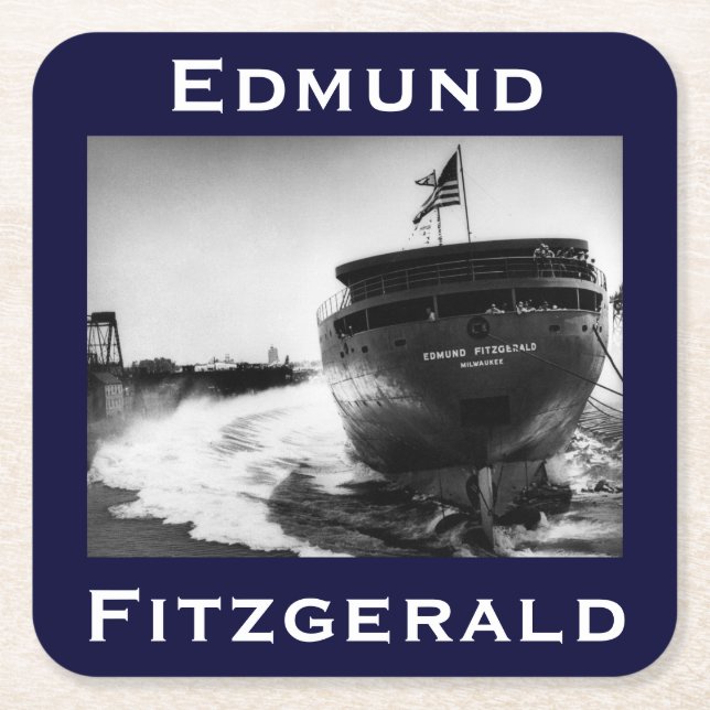 Posavasos Cuadrado De Papel El Edmund Fitzgerald (Anverso)