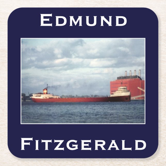 Posavasos Cuadrado De Papel El Edmund Fitzgerald (Anverso)