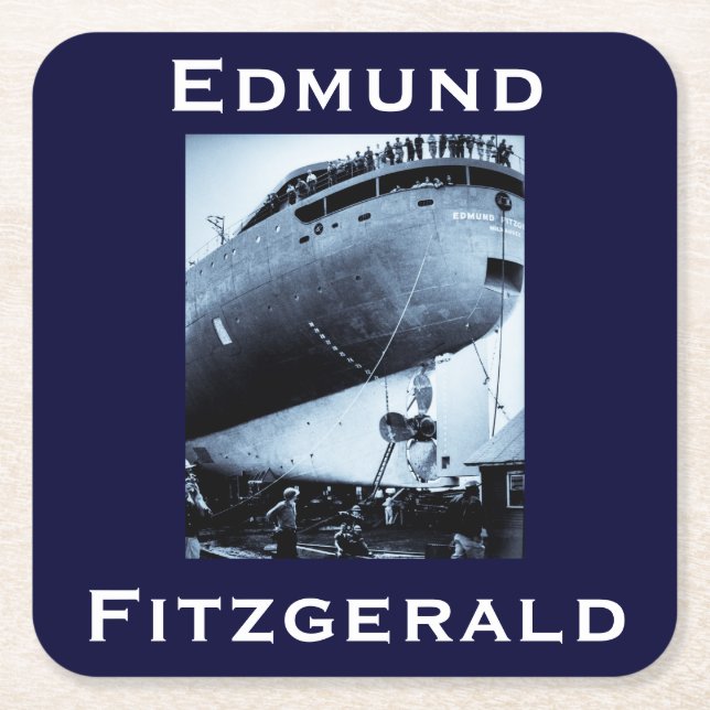Posavasos Cuadrado De Papel El Edmund Fitzgerald (Anverso)