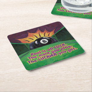 Posavasos Cuadrado De Papel El estanque es la suerte