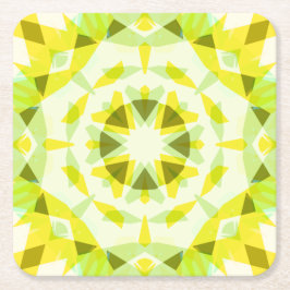 Posavasos Cuadrado De Papel El género de la estrella verde amarillo brillante 