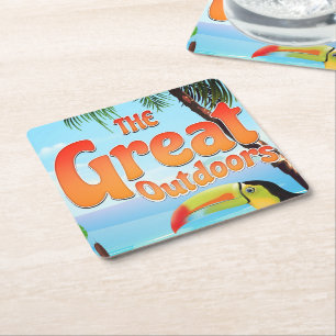 Posavasos Cuadrado De Papel El Gran Toucan Exterior