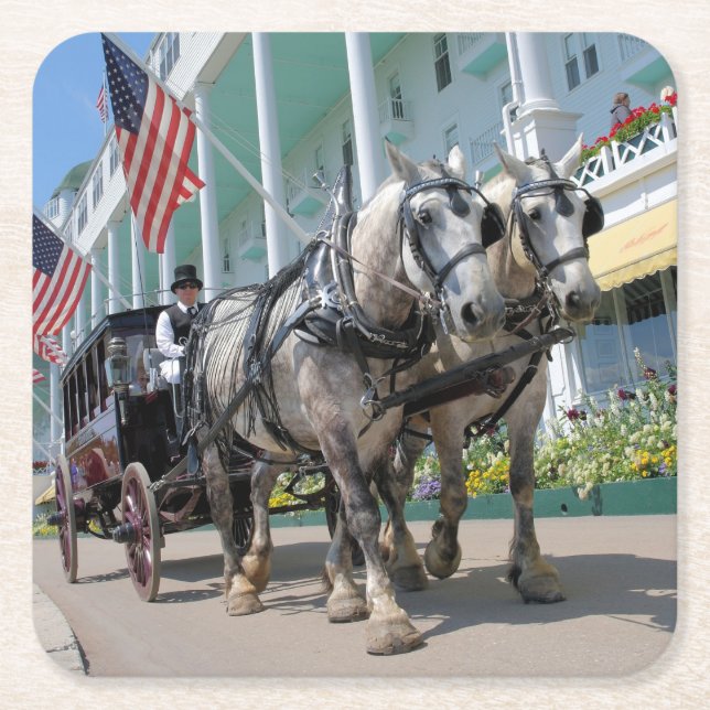 Posavasos Cuadrado De Papel El Grand Hotel - Isla Mackinac, Michigan (Anverso)