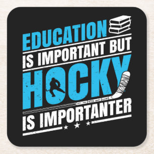 Posavasos Cuadrado De Papel El hockey gracioso es importante