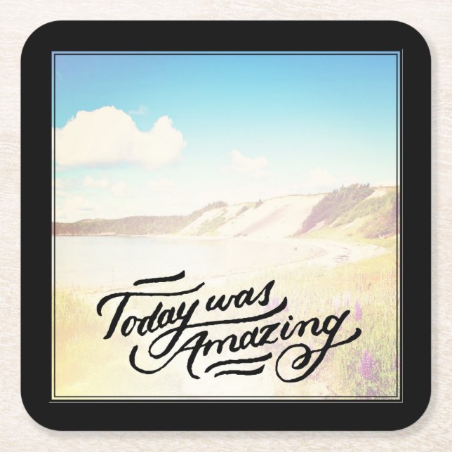 Posavasos Cuadrado De Papel El hoy era asombroso (Anverso)