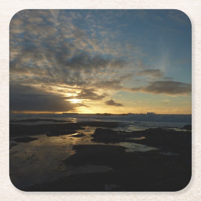 Posavasos Cuadrado De Papel El impresionante paisaje de San Diego Sunset III e (Anverso)