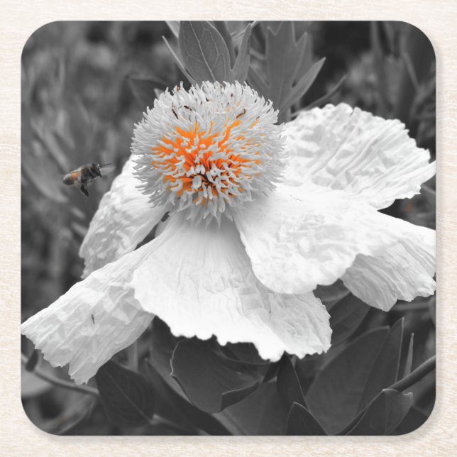 Posavasos Cuadrado De Papel El incendio en el interior (Anverso)