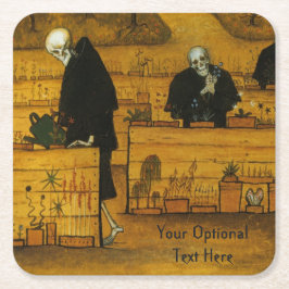 Posavasos Cuadrado De Papel El jardín de Simberg de los prácticos de costa del