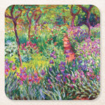 Posavasos Cuadrado De Papel El jardín Iris de Claude Monet<br><div class="desc">Visita mi tienda para un diseño más interesante y más elección de color => zazzle.com/colorfulworld*</div>