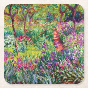 Posavasos Cuadrado De Papel El jardín Iris de Claude Monet