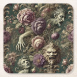 Posavasos Cuadrado De Papel El lucrativo después de horas - barroco gótico<br><div class="desc">Donde el dolor persiste,  como el incienso y los florales florecen de bocas olvidadas. El After Hours Reliquary entrelazaba la decadencia de la lavanda,  las esculturas esculpidas y las manos temblorosas en un surrealista mosaico de pérdida y recuerdo. Un nocturno para los muertos y el florecimiento por igual.</div>