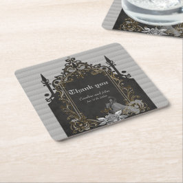 Posavasos Cuadrado De Papel El lujo y el romance.