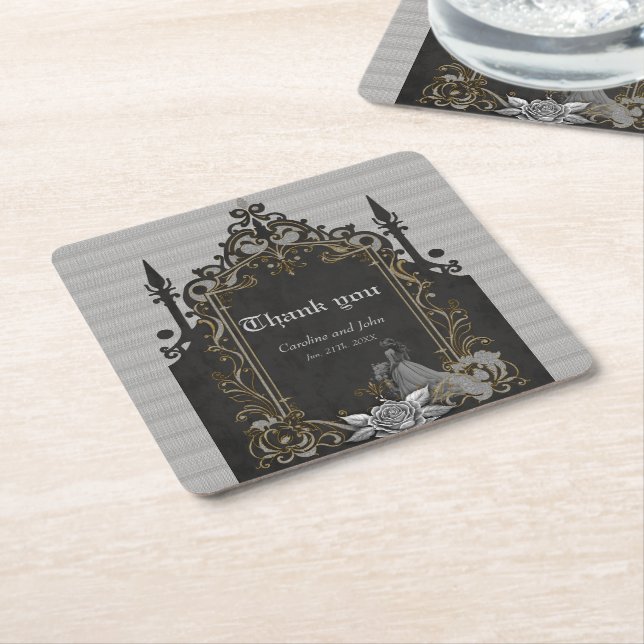 Posavasos Cuadrado De Papel El lujo y el romance. (En perspectiva)