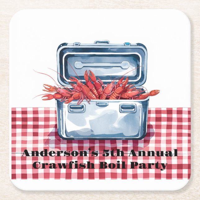 Posavasos Cuadrado De Papel El máximo hervidero de langosta: una tradición del (Anverso)