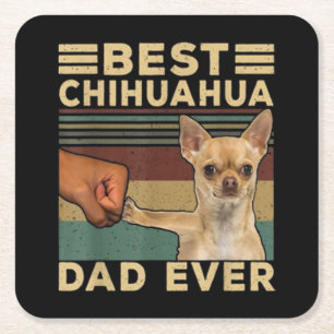 Posavasos Cuadrado De Papel El mejor papá de Chihuahua