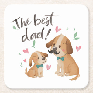 Posavasos Cuadrado De Papel El mejor perro de papá