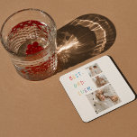 Posavasos Cuadrado De Papel El mejor regalo de papá de color de la foto modern<br><div class="desc">El "Modern Collage Photo Colorful Best Dad Ever Gift" es un regalo personalizado y único para cualquier padre que merezca ser celebrado. El regalo es una foto de collage hecha de varias imágenes individuales que han sido cuidadosamente dispuestas para crear un diseño impresionante y llamativo. El regalo es una gran...</div>