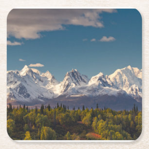 Posavasos Cuadrado De Papel El monte McKinley el Alaska