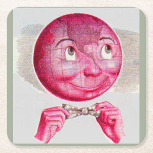 Posavasos Cuadrado De Papel El mundo en su mente