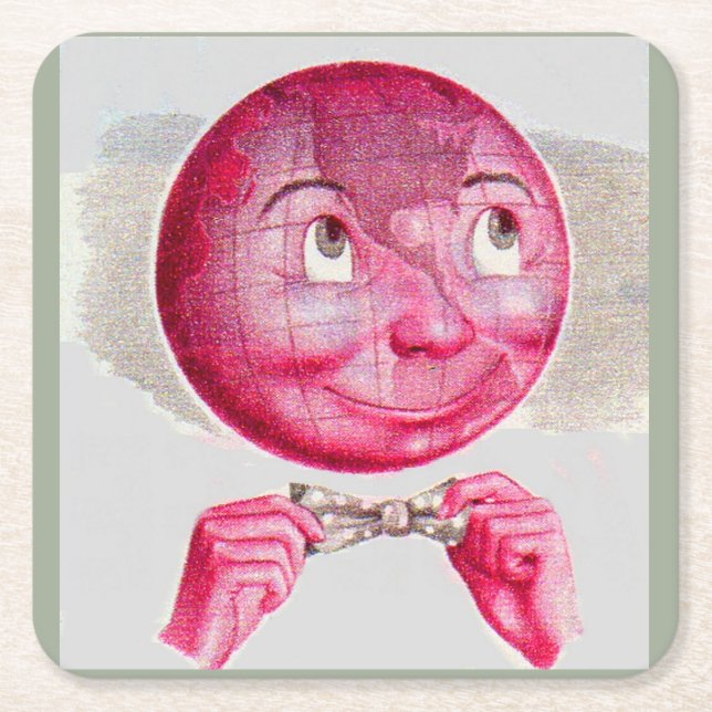 Posavasos Cuadrado De Papel El mundo en su mente (Anverso)