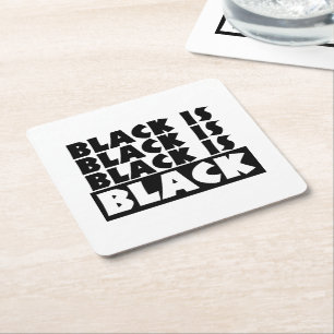 Posavasos Cuadrado De Papel El negro es negro