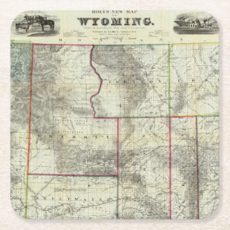 Posavasos Cuadrado De Papel El nuevo mapa de Holt, Wyoming