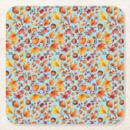 Posavasos Cuadrado De Papel El otoño está en el aire