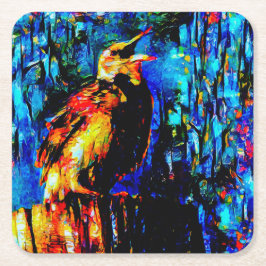 Posavasos Cuadrado De Papel El pájaro solitario 2