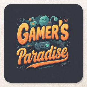 Posavasos Cuadrado De Papel El paraíso de los gamer